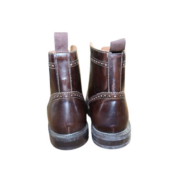 Stafford Brogue Cap Toe Lace- Up Boots Brown Leather Men's 11 - Picture 7 of 9